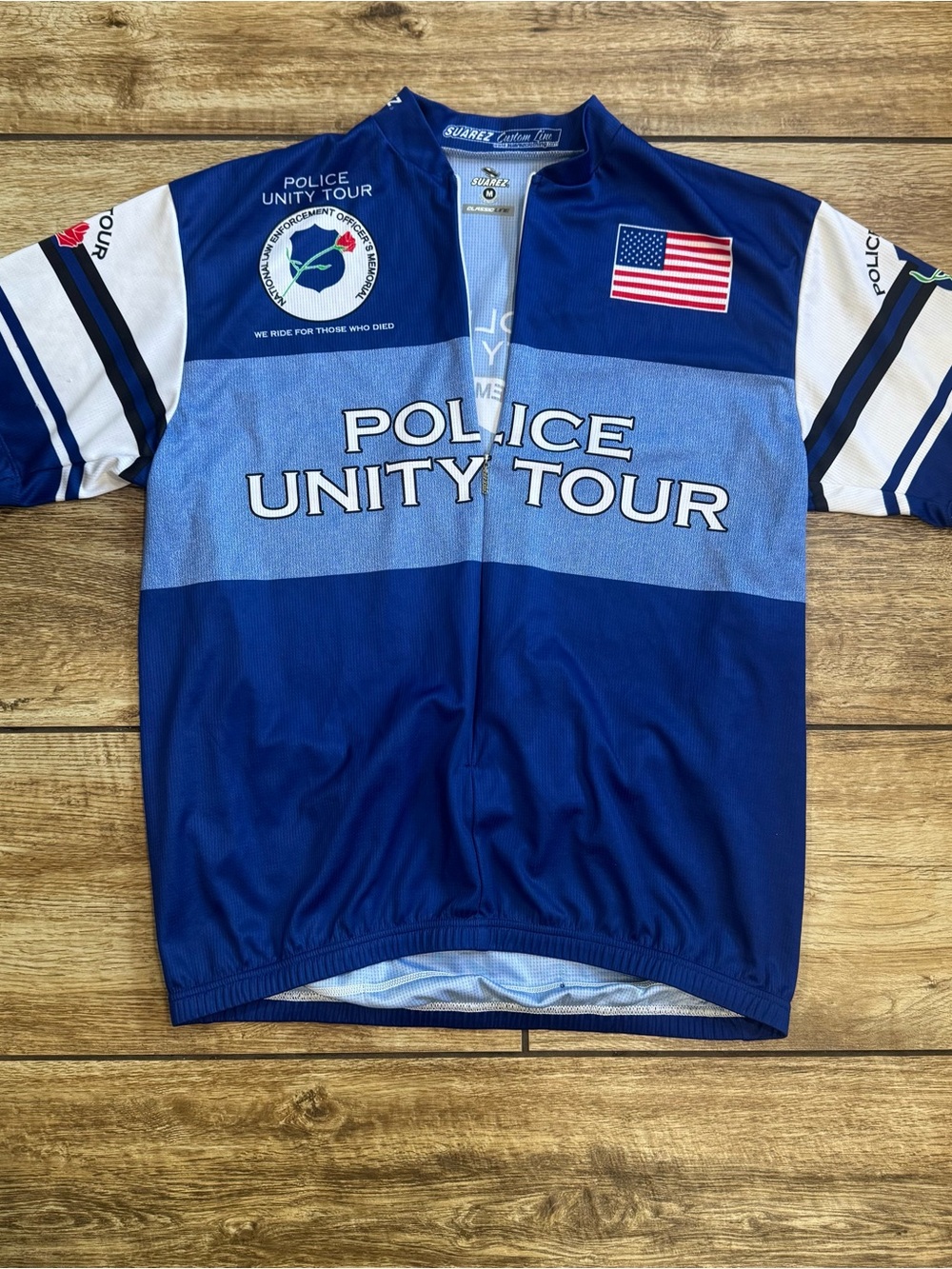 Suarez Police Full Zip Cycling Jersey Size Medium Police Unity Tour shirt - Picture 8 of 15